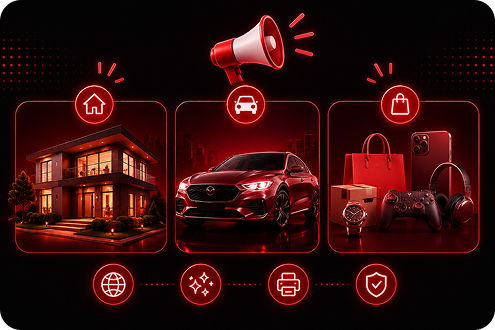 Publish ads for property, cars, and general merchandise